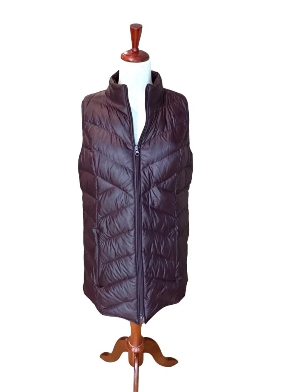 J. Jill Down Puffer Vest Quilted - Plum/Burgundy Size Small